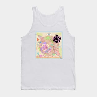 Dope hands and roses cartoon illustration Tank Top